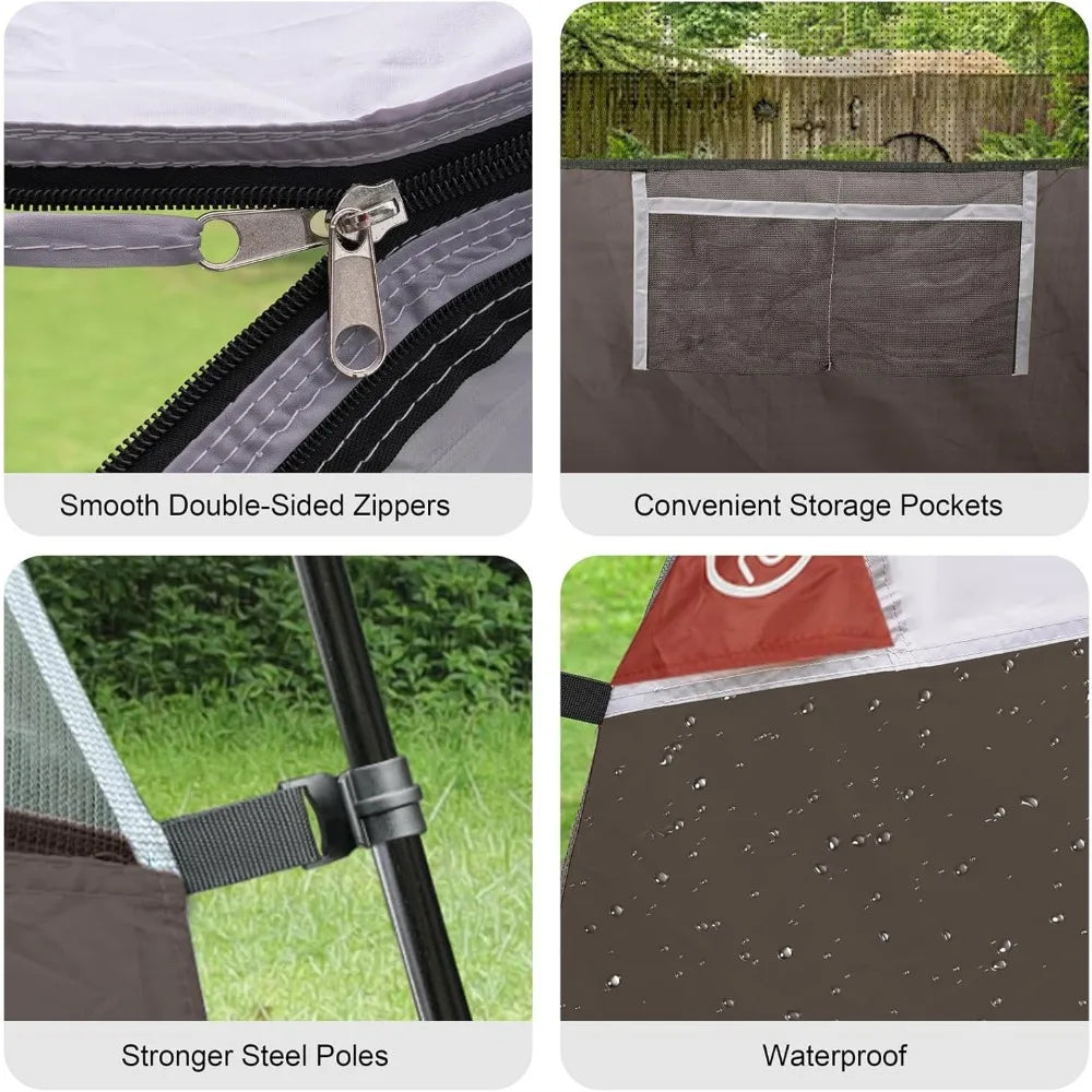 Tents for Camping 4-6 Person Tent Waterproof Windproof Double Layer Family Camping Tent, Easy Setup Dome Tent with Large Mesh W