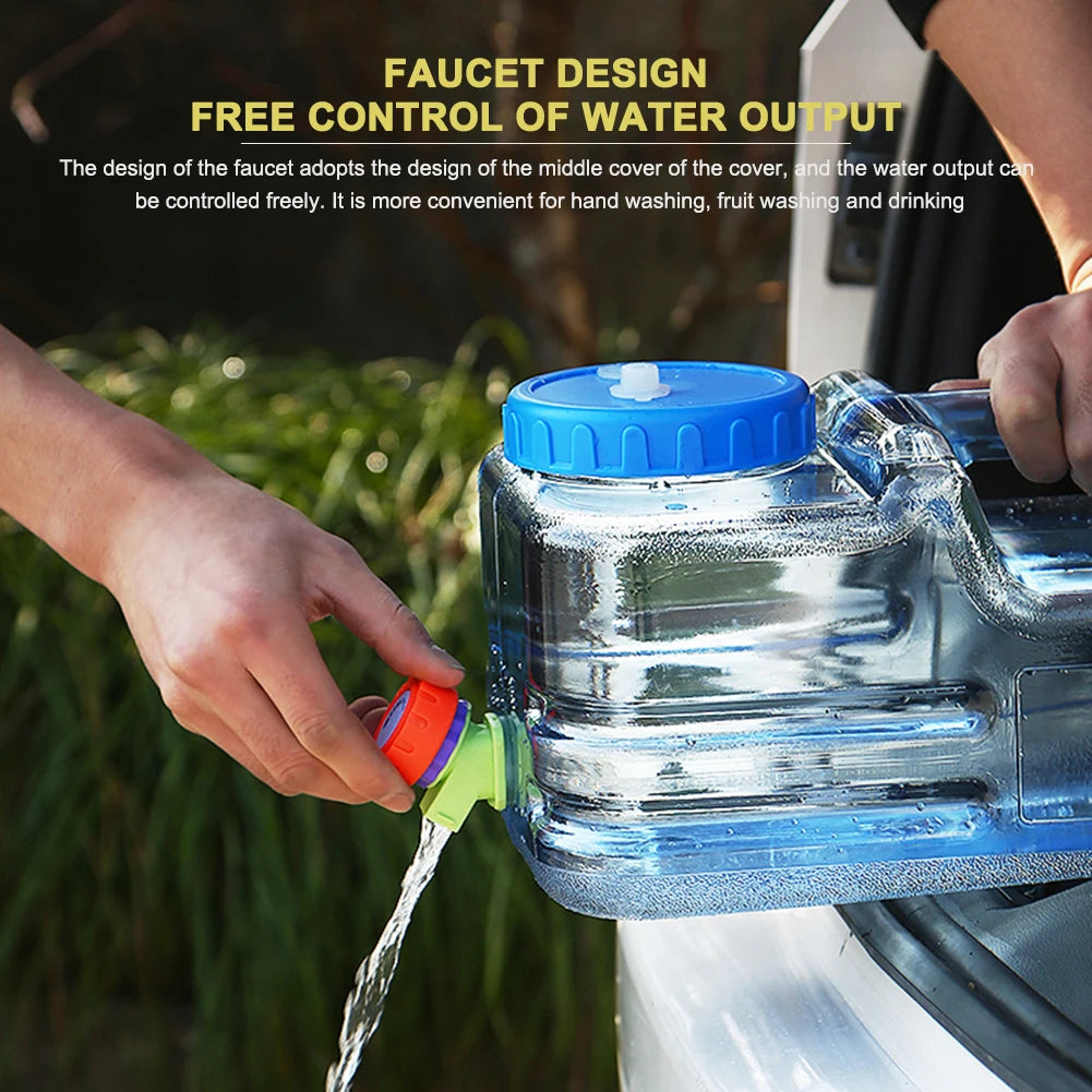 5.5/10L Capacity Camping Water Tank Outdoor Hiking Picnic Water Bucket Portable Cube Driving Water Tank Container with Faucet