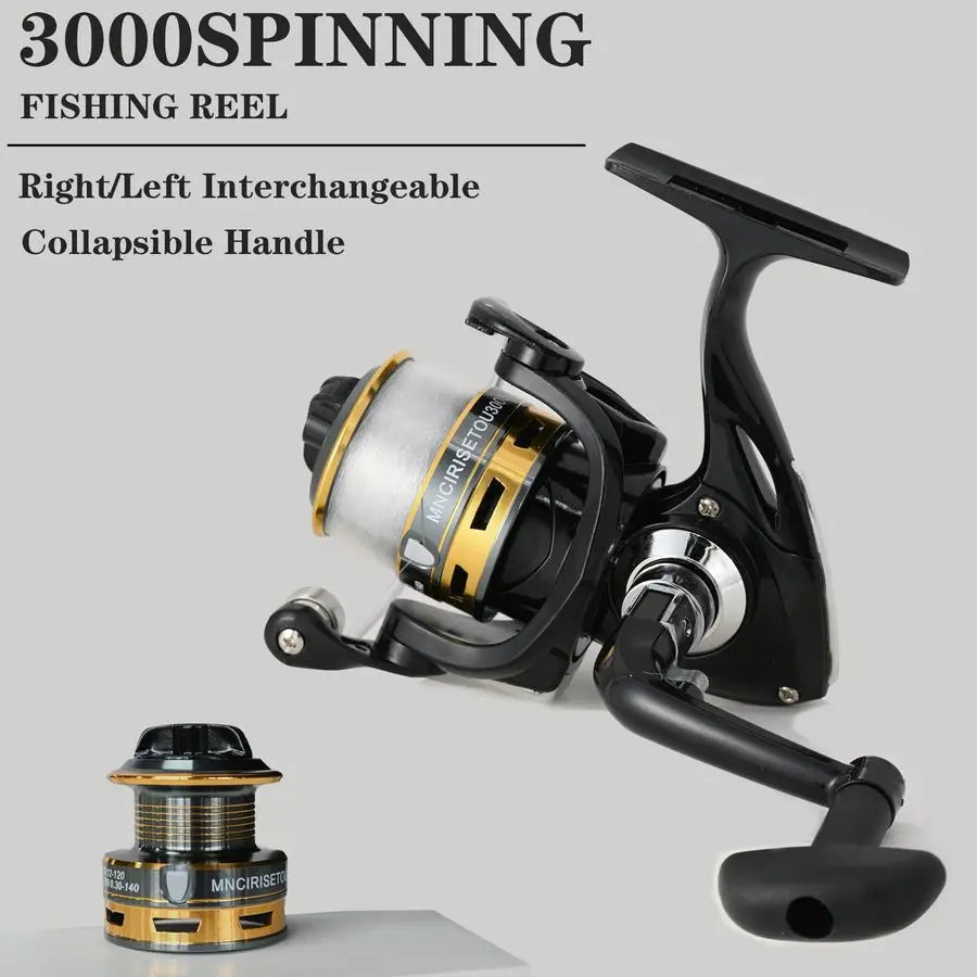 Fiber Fishing Pole Combo Set 2.1m 6.89ft Spinning Reel, 145pcs Accessories Kit for Saltwater amp Freshwater Fishing