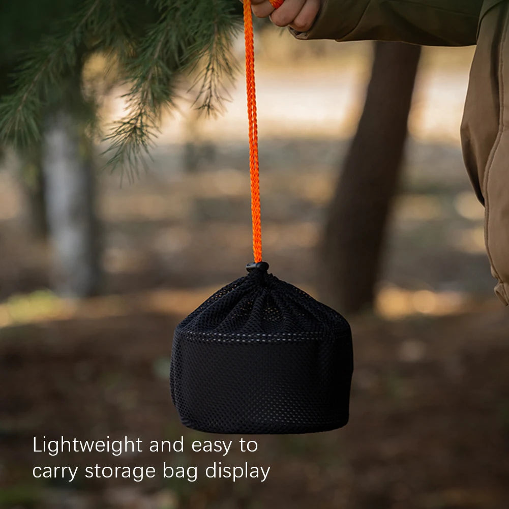 3PCS Outdoor Camping Pot Set Pot Pan Kettle Set Portable Cooker Set with Mesh Bag for Camping Backpacking Outdoor Cooking Picnic