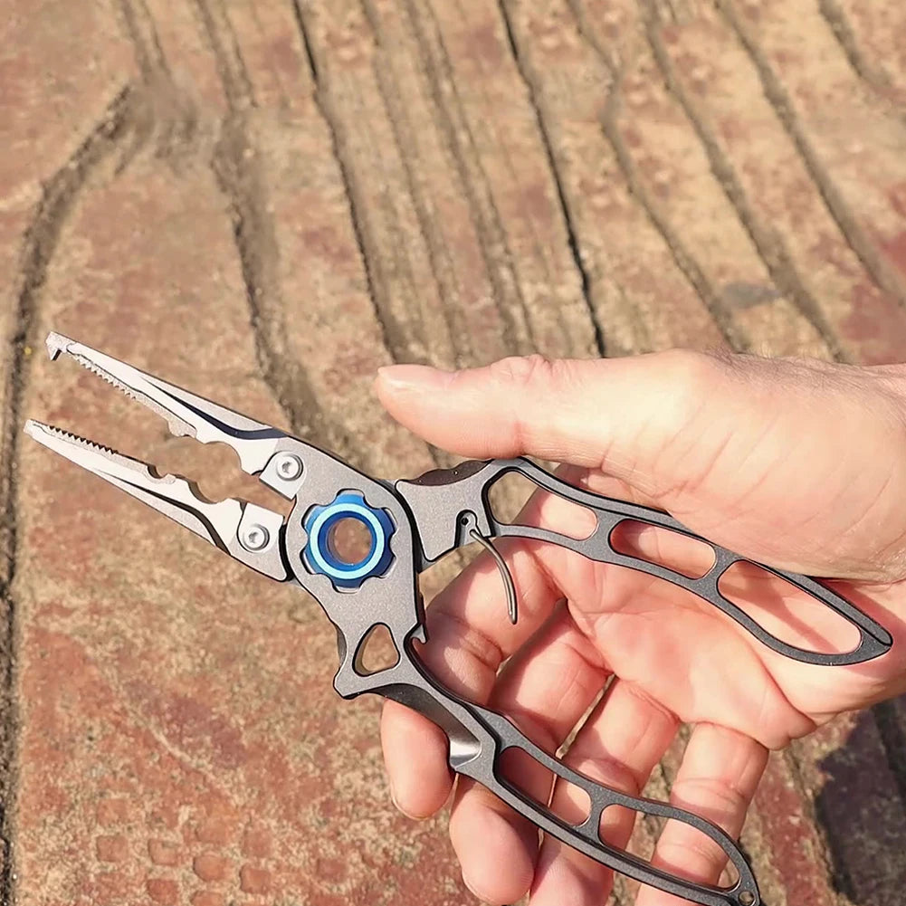 Fishing Pliers Wire Cutter Aluminum Alloy Outdoor Fishing Tongs Portable Fishing Pliers Scissors Fishing Tackle Accessories