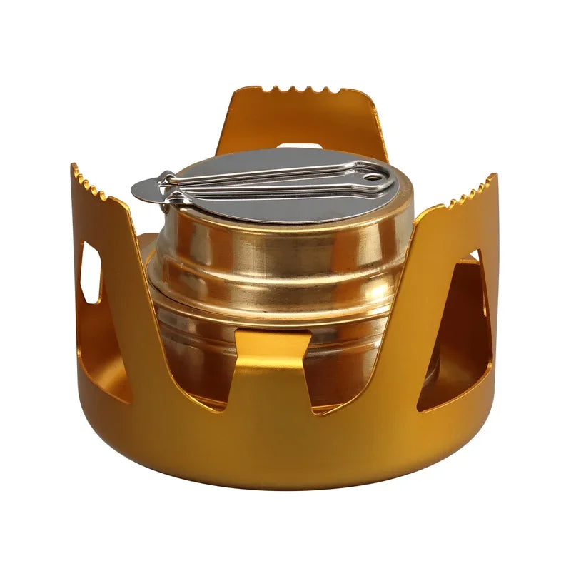 Portable Mini Alcohol Stove Burner Adjustable Firepower GEAR Stove Aluminum Alloy Bracket Ultralight Brass Outdoor Camping Stove