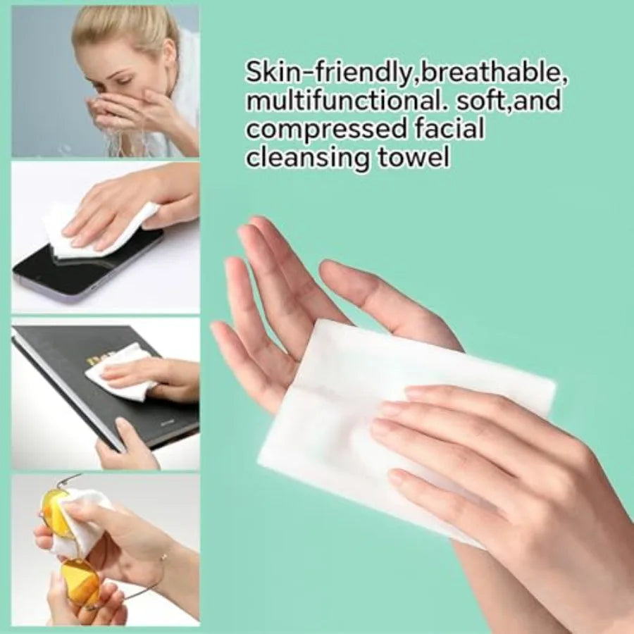80 Pcs Mini Compressed Towel Tablets Disposable Compressed Face Towels Portable Bulk Compressed Coin Tissues for Travel Camping