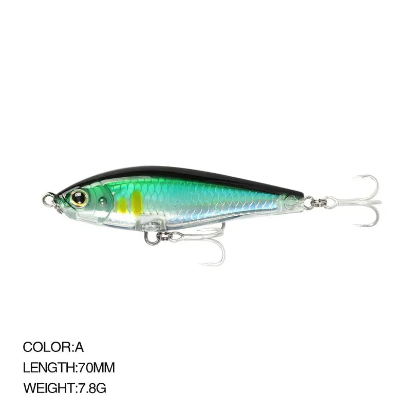 70mm 7.8g 3D Inshore Twitch Bait Lures Saltwater Trout Fishing Freshwater Long-range Bait Pencil Pesca Floating Minnow Wobblers