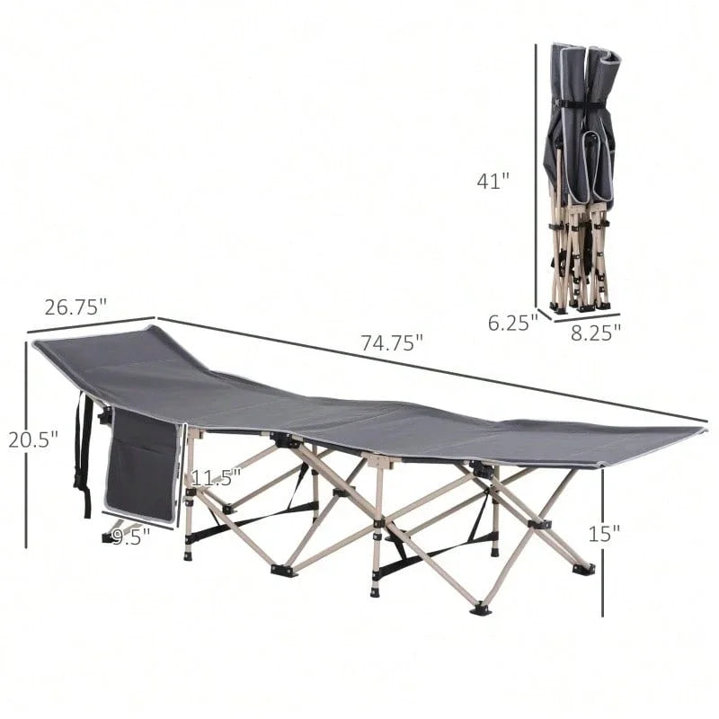 Cots For Adults Portable Folding Outdoor Bed With Mat And Carry Bag, Heavy Duty Sleeping Cots ,800 LBS ROUND PIPE