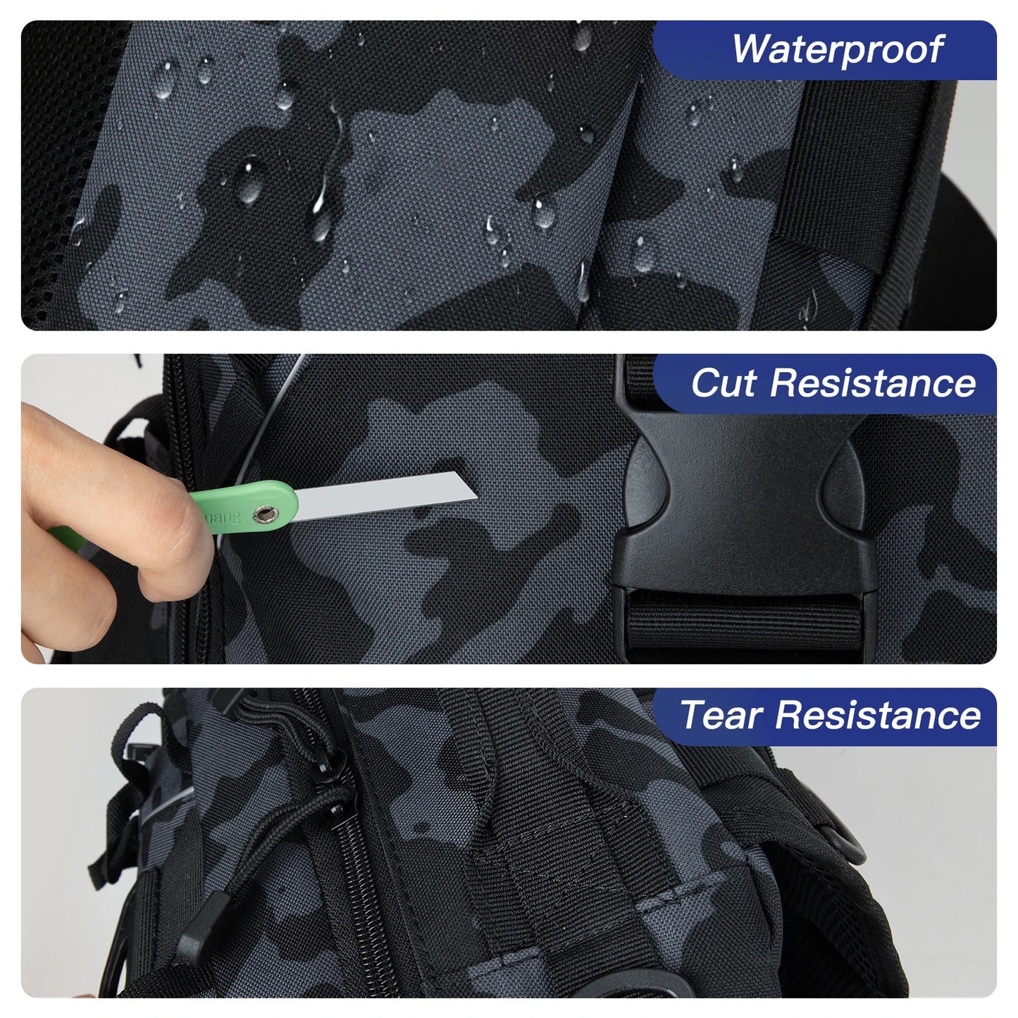 Fishing Tactical Backpack Durable Cut Resistance MOLLE Backpack For Outdoor And Hunting For Men