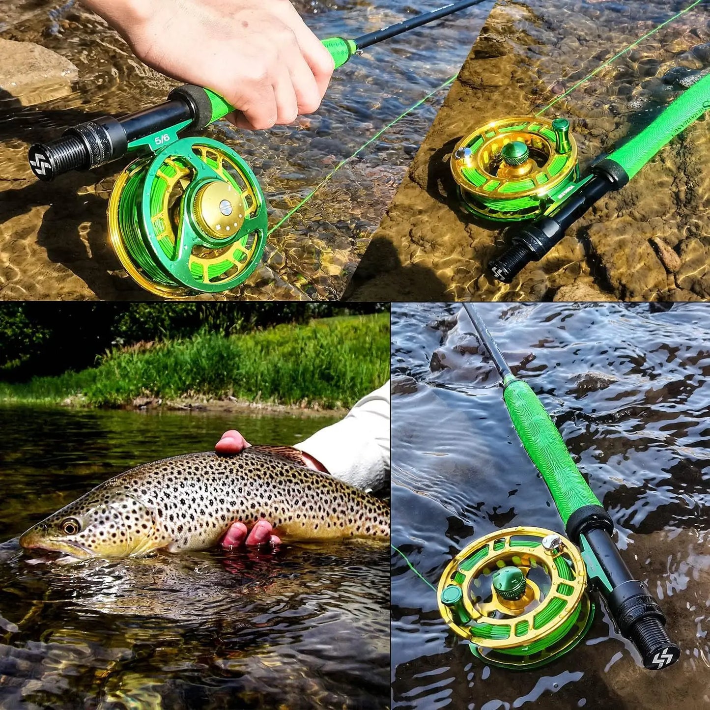 Complete Fly Fishing Starter Kit with 9' Rod, Reel, Line, Flies & Case for Trout & Salmon