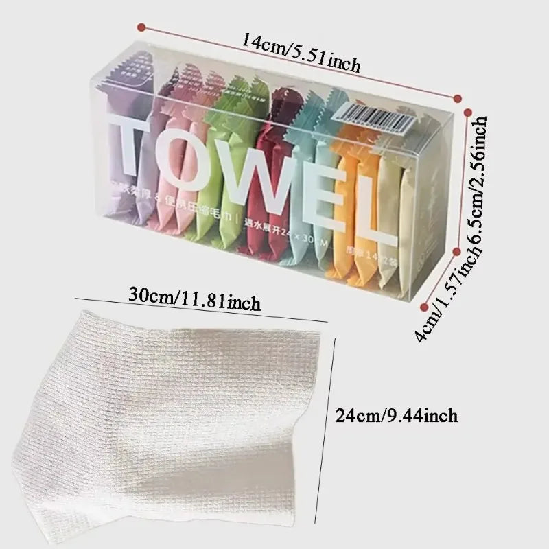 Travel-Friendly Disposable Face Towels – 42pcs, Hypoallergenic, Compressed to 3x3 Inches for Luggage