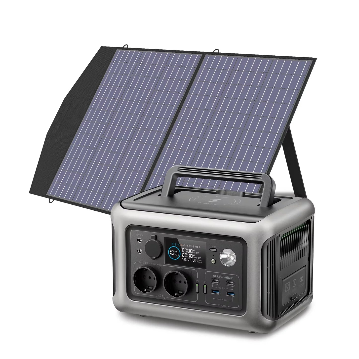 ALLPOWERS R600 299Wh 600W LiFePO4 Portable Power station with 100W / 140W / 200W Solar panel (Optional) for Home use Camping RV