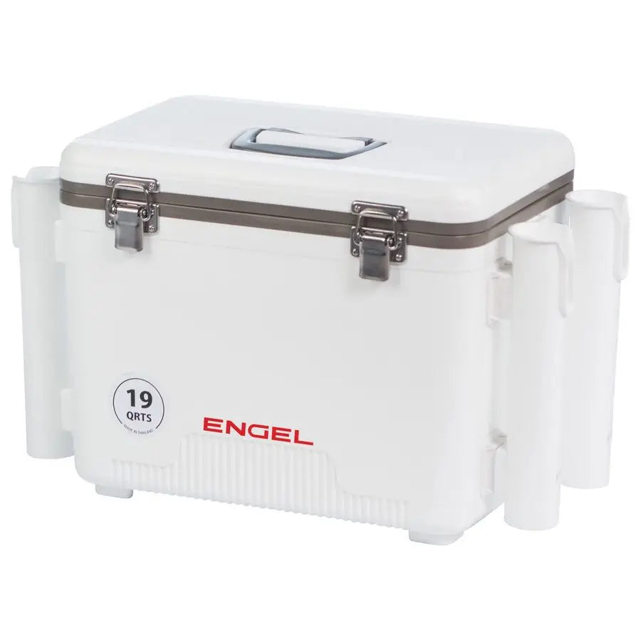 UC19 19qt LeakProof, Air Tight, Fishing Drybox Cooler with Builtin Fishing Rod Holders, Also Makes The Perfect Small Hard Shell