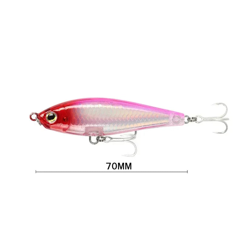 70mm 7.8g 3D Inshore Twitch Bait Lures Saltwater Trout Fishing Freshwater Long-range Bait Pencil Pesca Floating Minnow Wobblers