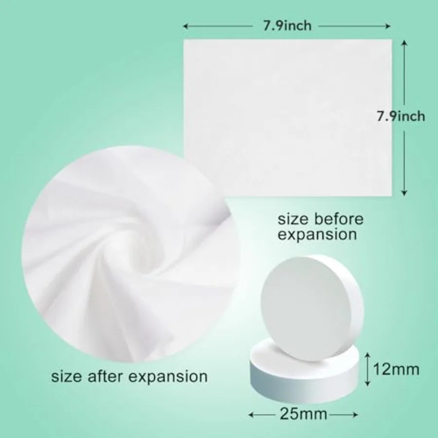 80 Pcs Mini Compressed Towel Tablets Disposable Compressed Face Towels Portable Bulk Compressed Coin Tissues for Travel Camping