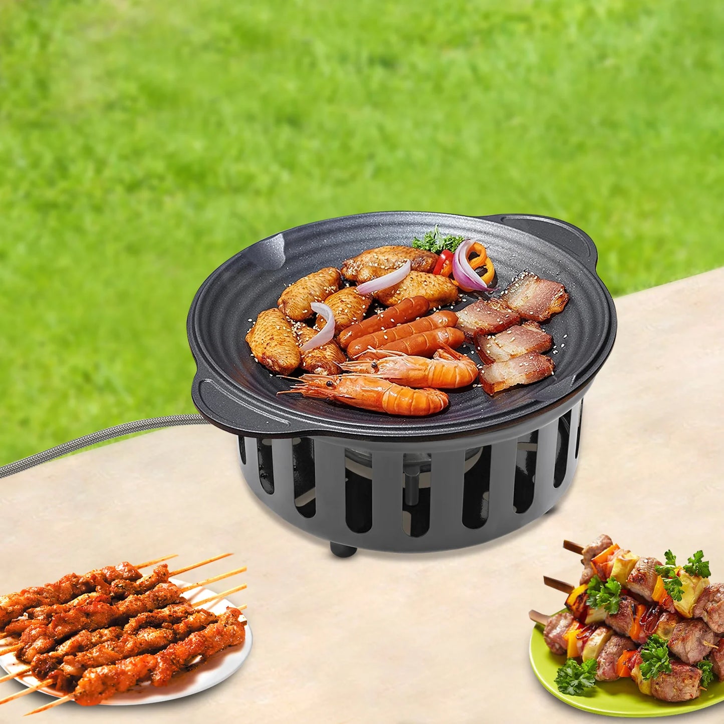 7-Core Camping Stove High-Power Strong Fire Portable Tourist Gas Burner Windproof Electronic Ignition Camping Equipment 21000W