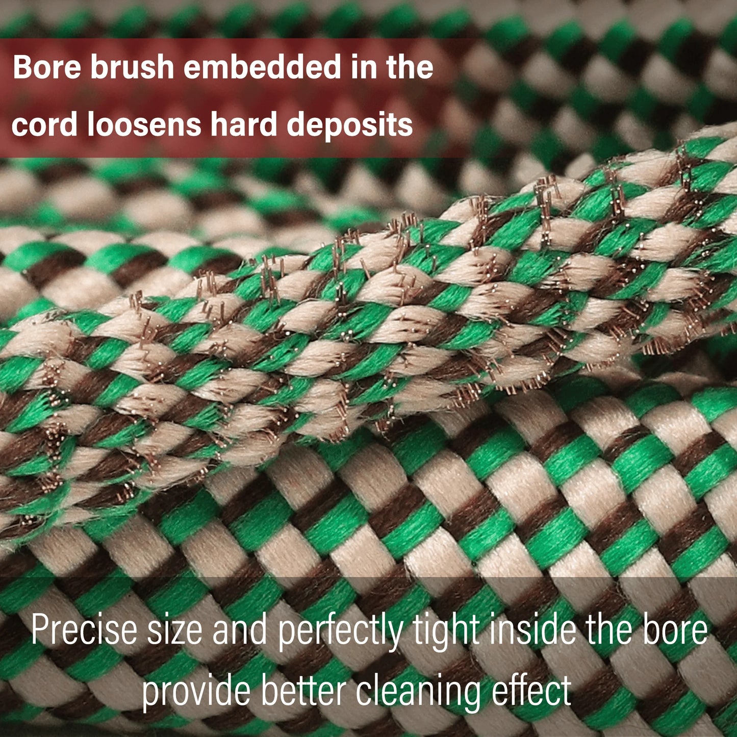 Gun Bore Rope Brush Cleaner Rifle Barrel Caliber Snakes Rope For 12GA 9mm 7.62mm 5.56mm .223 .22 .38 .30 .308 Cal Rifle