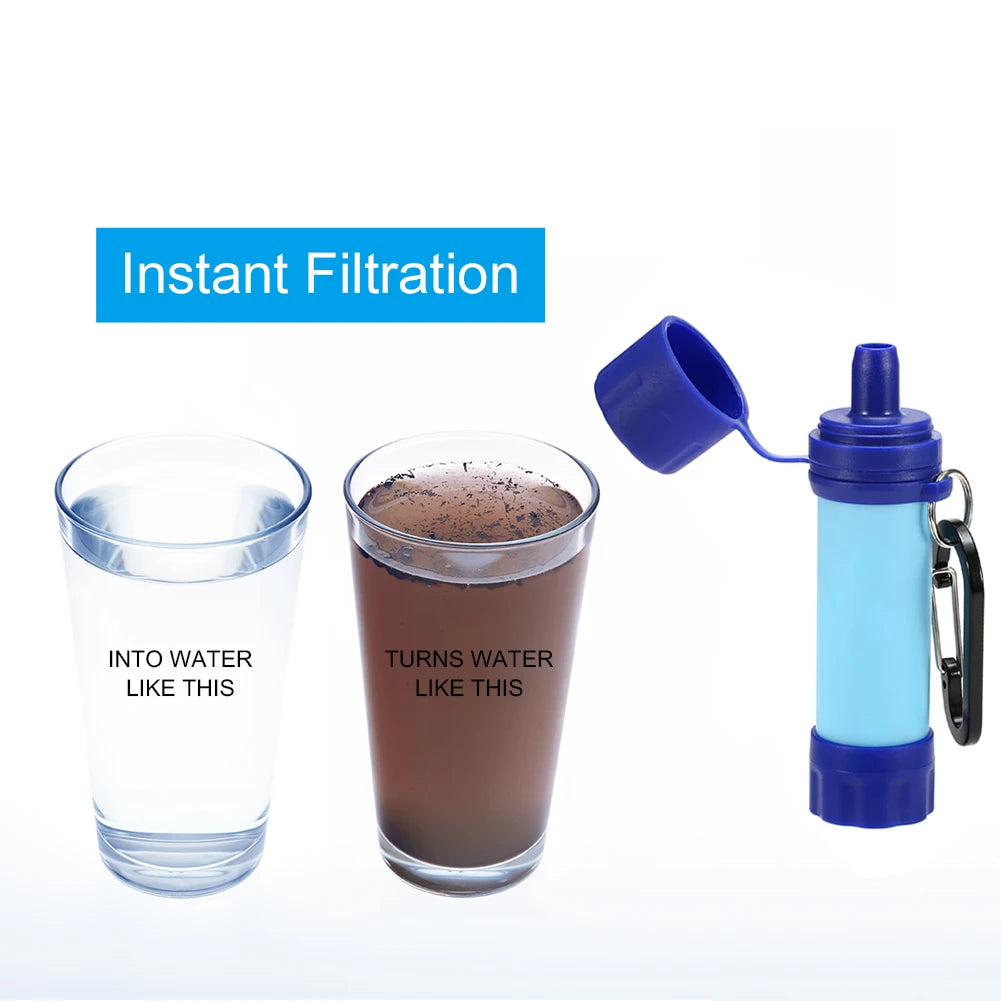 Multifunction Drinking Water Filtering Tools Camping Hiking Water Purifier Straw Multifunctional Drinking Filtration