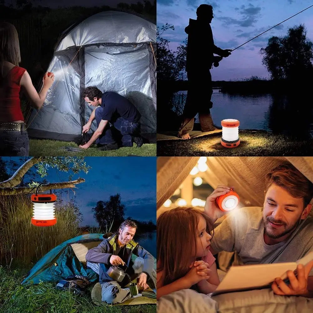 Camping Light 2/4PCS Solar Rechargable Foldable Portable Lantern Power Bank Waterproof Flashlight Solar Lamp Camp Outdoor