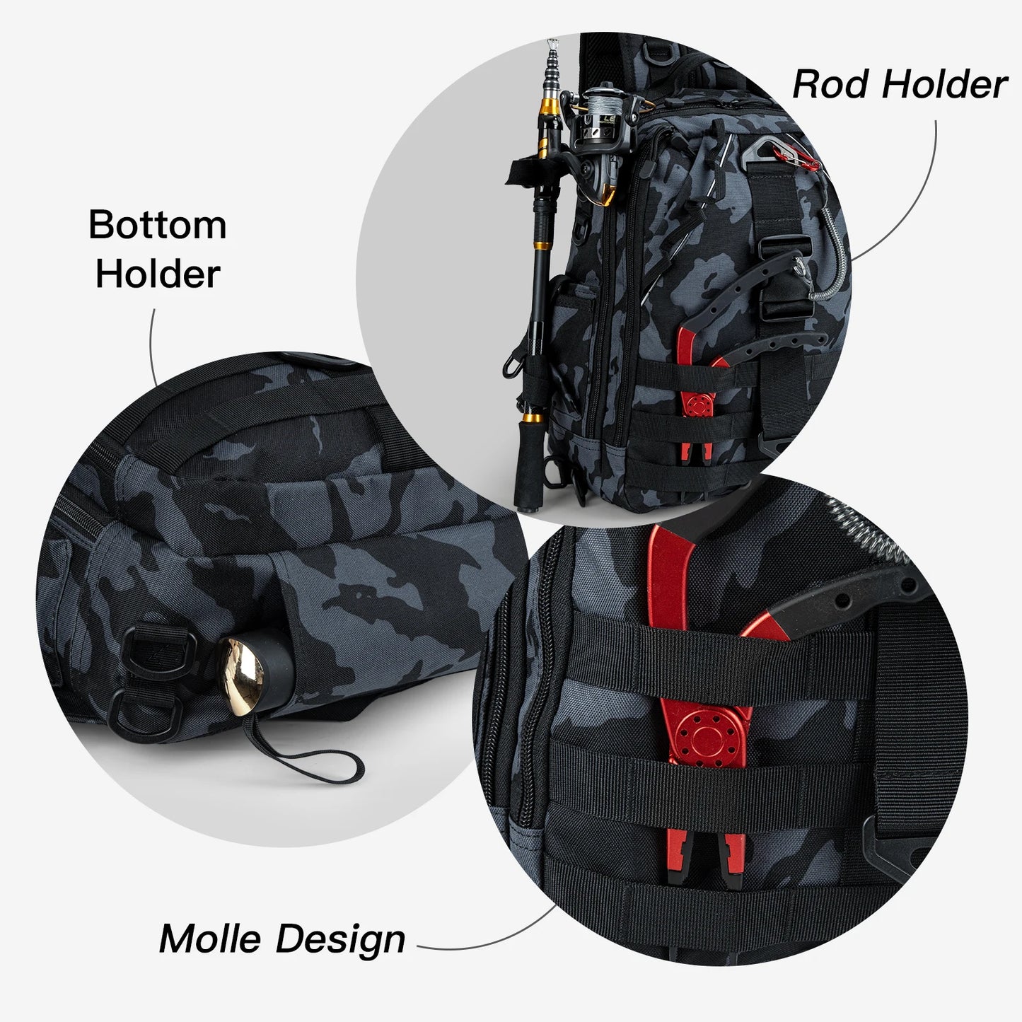 Fishing Tactical Backpack Durable Cut Resistance MOLLE Backpack For Outdoor And Hunting For Men