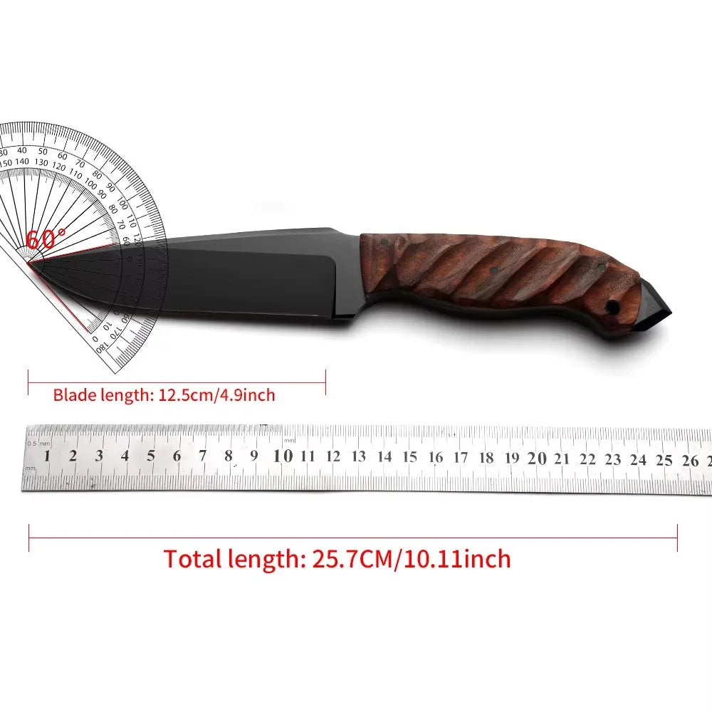 High end craftsmanship forging stainless steel straight knife, high hardness steel, multifunctional tool knife, anti slip handle, gift giving, outdoor light luxury tool in stock