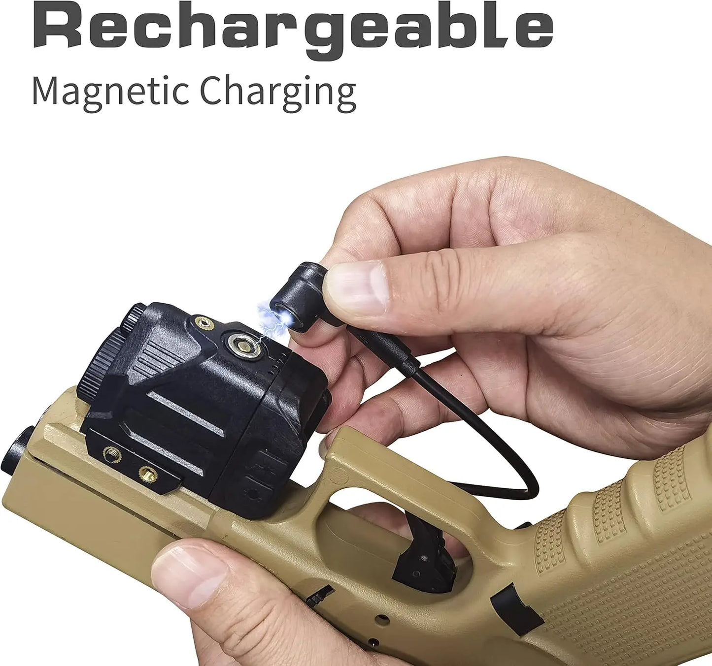 Red Laser Sight Compatible with Picatinny Rail fit Pistol Glock Full Size Rechargeable Handgun Red Laser Beam Magnetic Charging