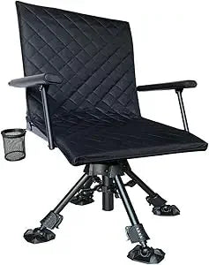 Silent Swivel Stable Portable Ground Folding Outdoor Camping Fishing Hunting Blind Chair