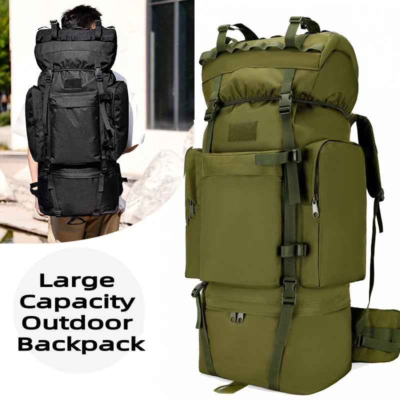 110L Large Capacity Outdoor Hiking Camping Backpack Sports Travel Backpack Frame Hiking Bag