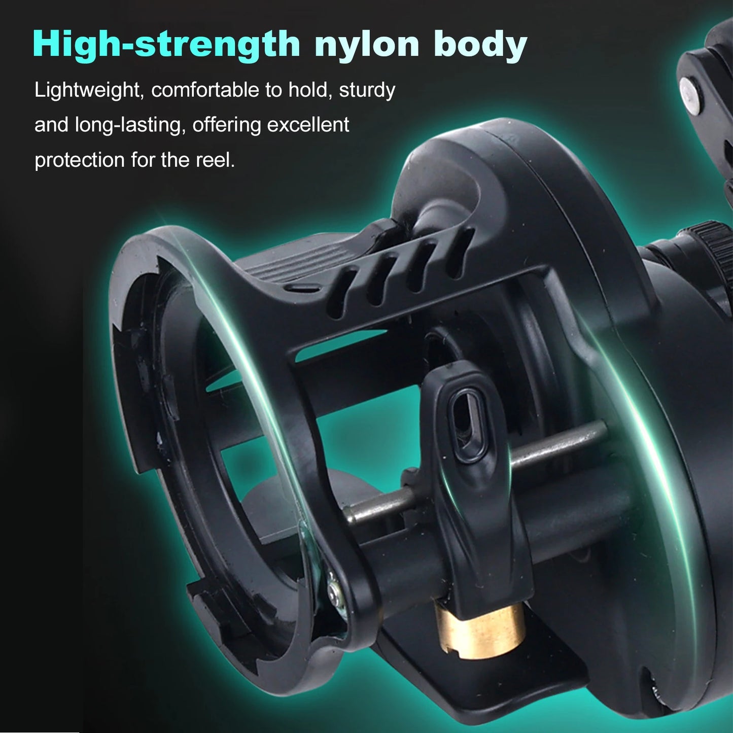 DC Fishing Reel Long Cast Self‑Charging Anti Backlash Electronic Brake Baitcasting Reel Smooth Casting Sound 7.2:1 Ratio