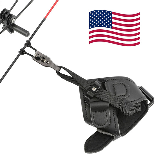Archery Bow Release Wrist Strap Releaser Aid Leather + Alloy Trigger Caliper Outdoor Shooting Hunting Bow Accessories