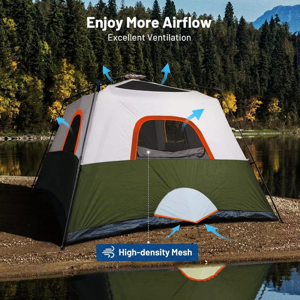 3/4 Person/6 Person Camping Tent Fast Cabin Tent with Instant Setup Tent, Weatherproof Tent Easy Quick Set Up & Pop Up in 60 Sec