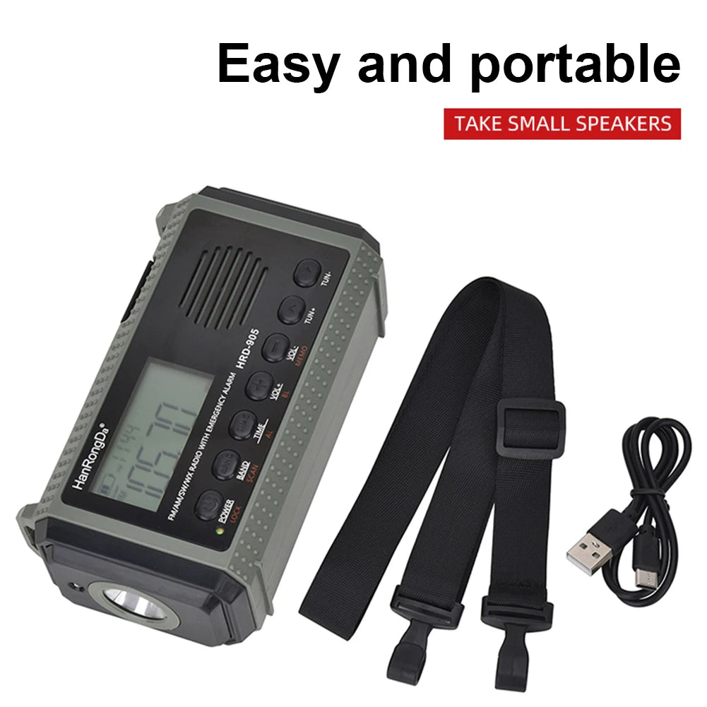 Solar Hand Crank Weather Radio 10000MAh Portable Emergency Radio Torch Reading Lamp AM FM SW NOAA SOS Alarm Radios Power Bank