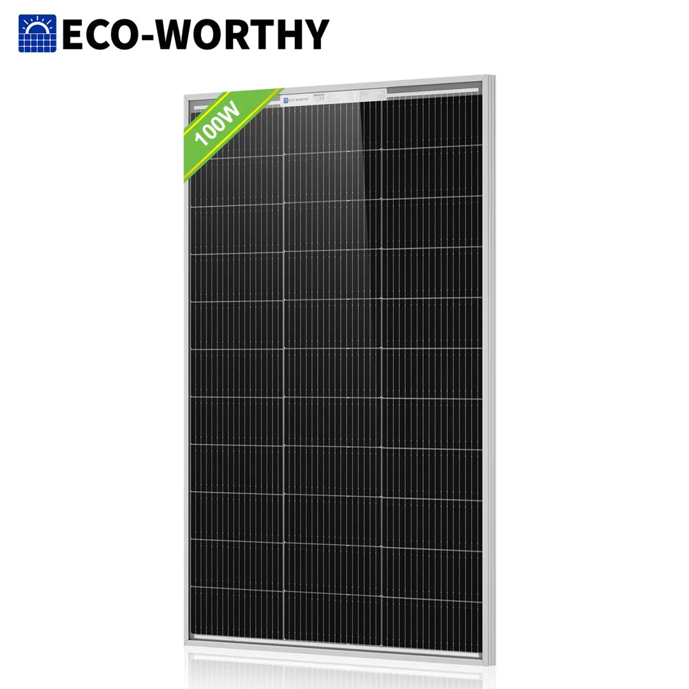 ECO-WORTHY 100 Watt N-Type 16BB Bifacial Solar Panel 25% High Efficiency Module RV Marine Boat Caravan Off Grid