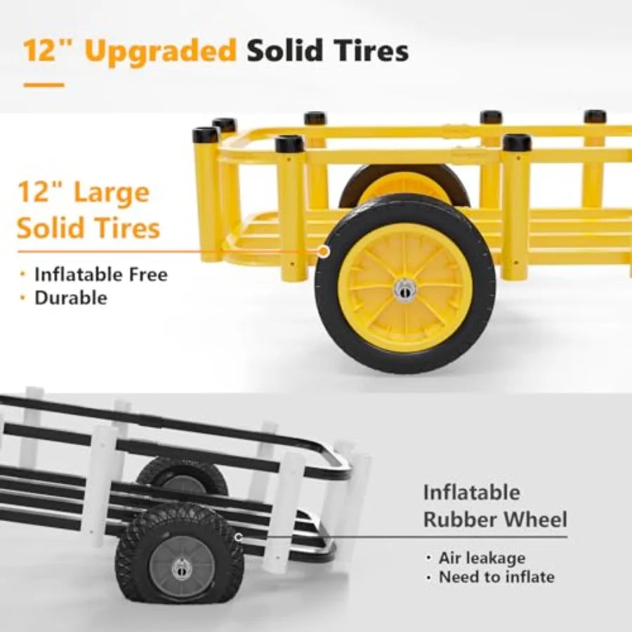 Fishing Cart for Surf and Beach Use with 12 Large No-Flat Airless Tires Durable Beach Buggy Design Supports Up to 250 lbs Load
