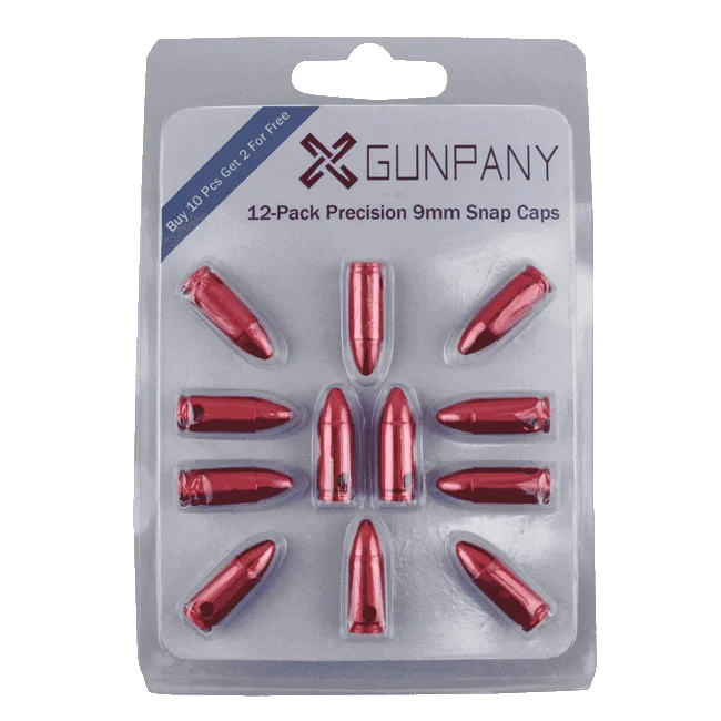 Vector Optics Gunpany 6/12 Pack 9mm Snap Cap Pistol Dry Firing Fake Cartridge For Gunsmithing Training