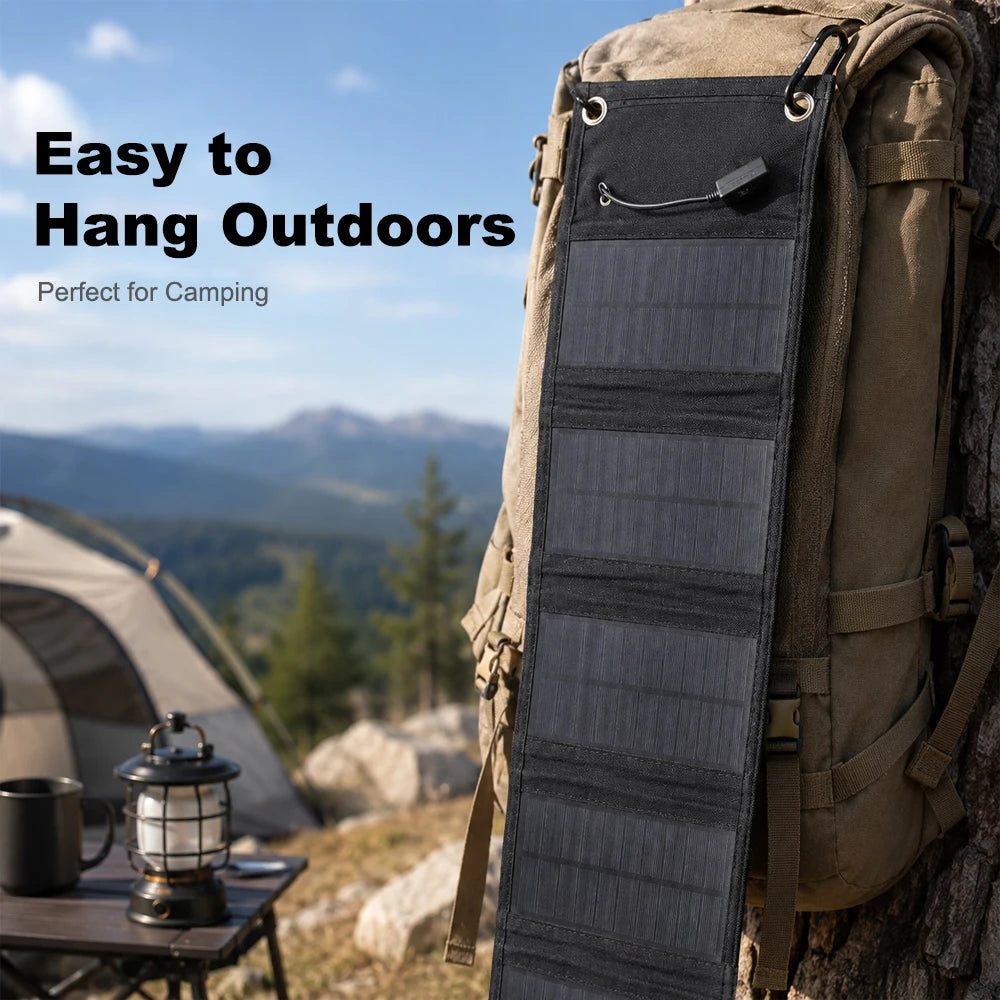 Foldable Solar Panel 40W Portable Solar Panels Charger USB 5V Output Waterproof Solar Charger Backpack Hiking RV Trip