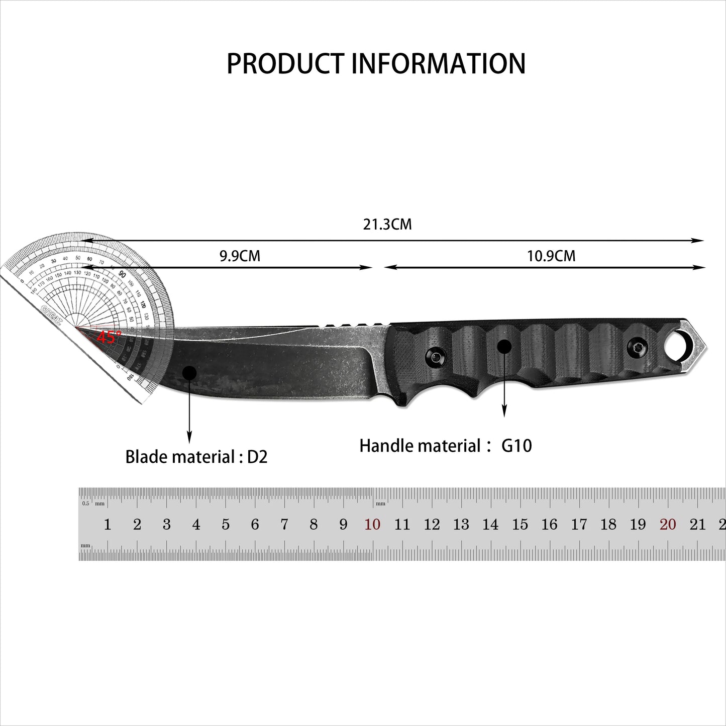 634 Jungle Adventure Climbing Multitools Outdoor Camping Fixed Knife Durable Sheath D2 Steel Blade Tools Hiking Fishing EDC Tool