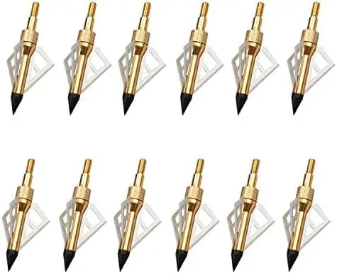 Crossbow Broadheads 100 Grain 12 Pack Archery Hunting 3 Blades Sharp Compound Recurve Bow Arrow Heads