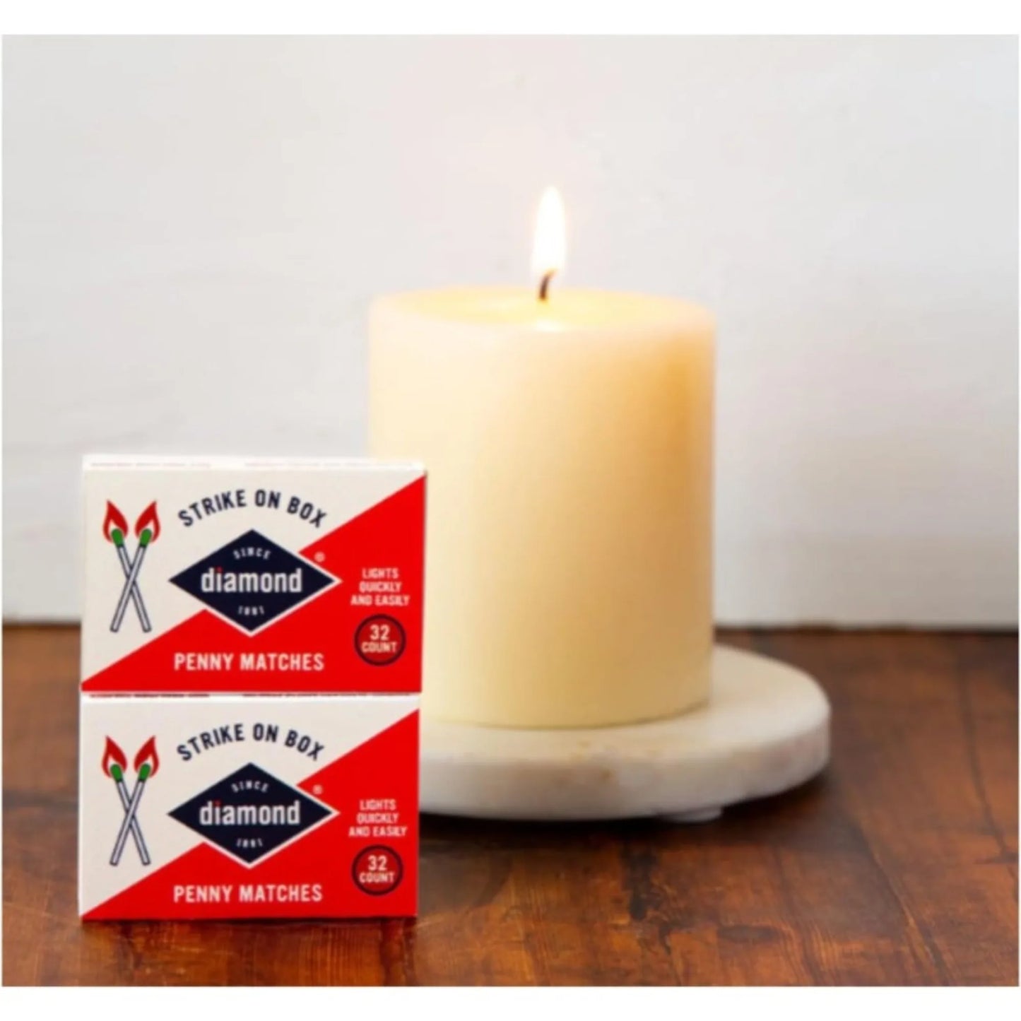Diamond Greenlight Strike-on-Box Natural Matches, 10 Boxes of 32-Count Large Pack, Super Value