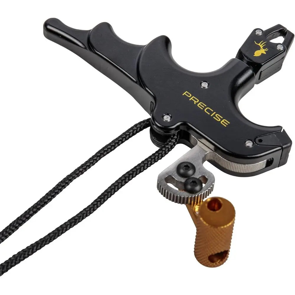 Precise Bow Archery Release - 4-Finger Design for Full Drawing Power, Torque-Free 360° Rotation, Smooth Release, Adjustable Thum