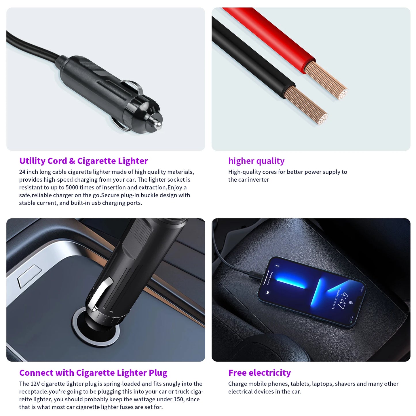 500W/300W Car Inverter DC12V AC110V Power Conversion Mini Portable Inverter With USB 5V 3.1A Output US Socket