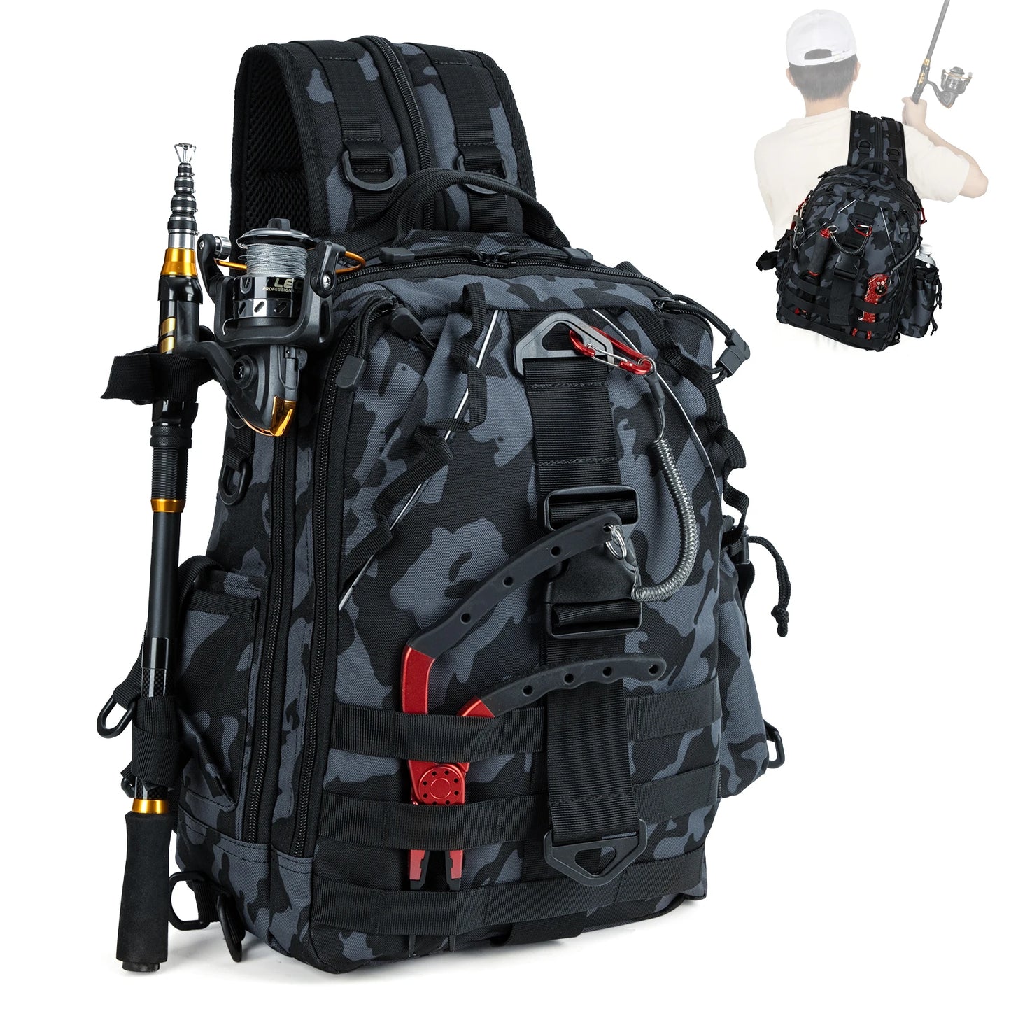 Fishing Tactical Backpack Durable Cut Resistance MOLLE Backpack For Outdoor And Hunting For Men