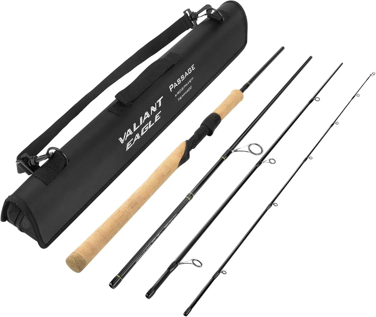 4 & 6 Piece Travel Fishing Rods, IM6 Graphite, Titanium Guides, Cork Handles for Spinning and Casting
