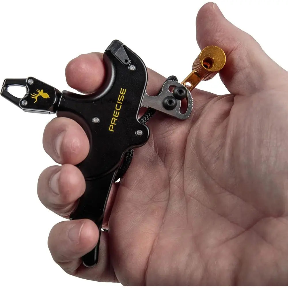 Precise Bow Archery Release - 4-Finger Design for Full Drawing Power, Torque-Free 360° Rotation, Smooth Release, Adjustable Thum