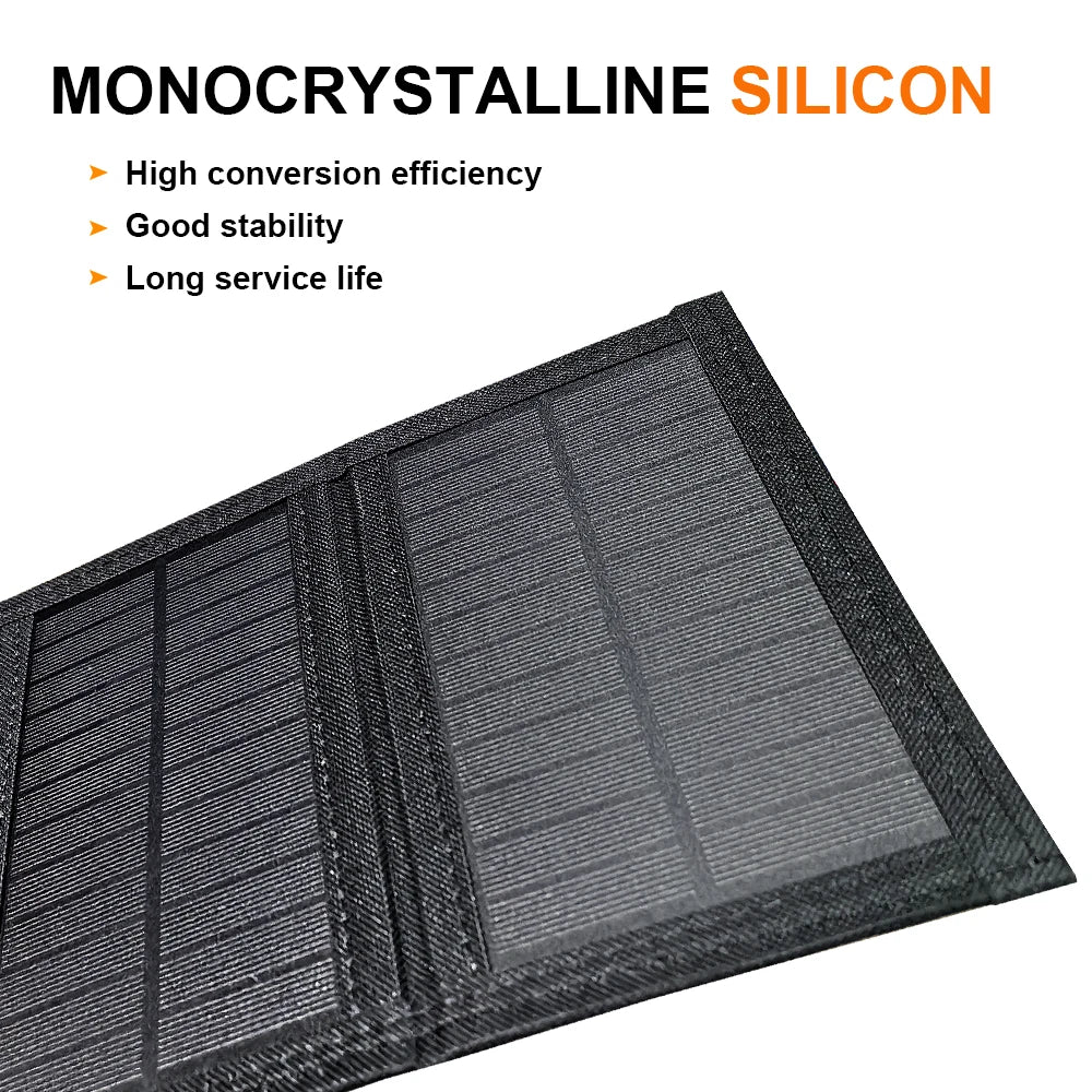 Portable Polysilicon Solar Panel Charger USB 40W 5V DC Foldable Solar Panel For Phone Charge Power Bank For Hiking Camping
