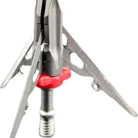 G5 Megameat 3-Blade Expandable Broadheads | 3-Pack | 100/125 Grains | Razor Sharp 2" Cutting Diameter Mechanical Blades | Screw