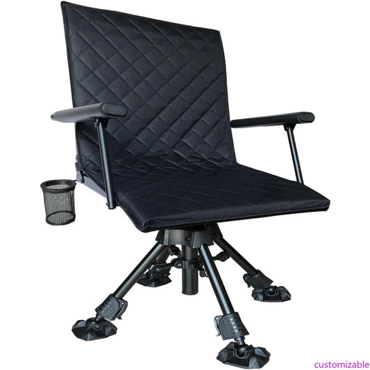 Silent Swivel Stable Portable Ground Folding Outdoor Camping Fishing Hunting Blind Chair