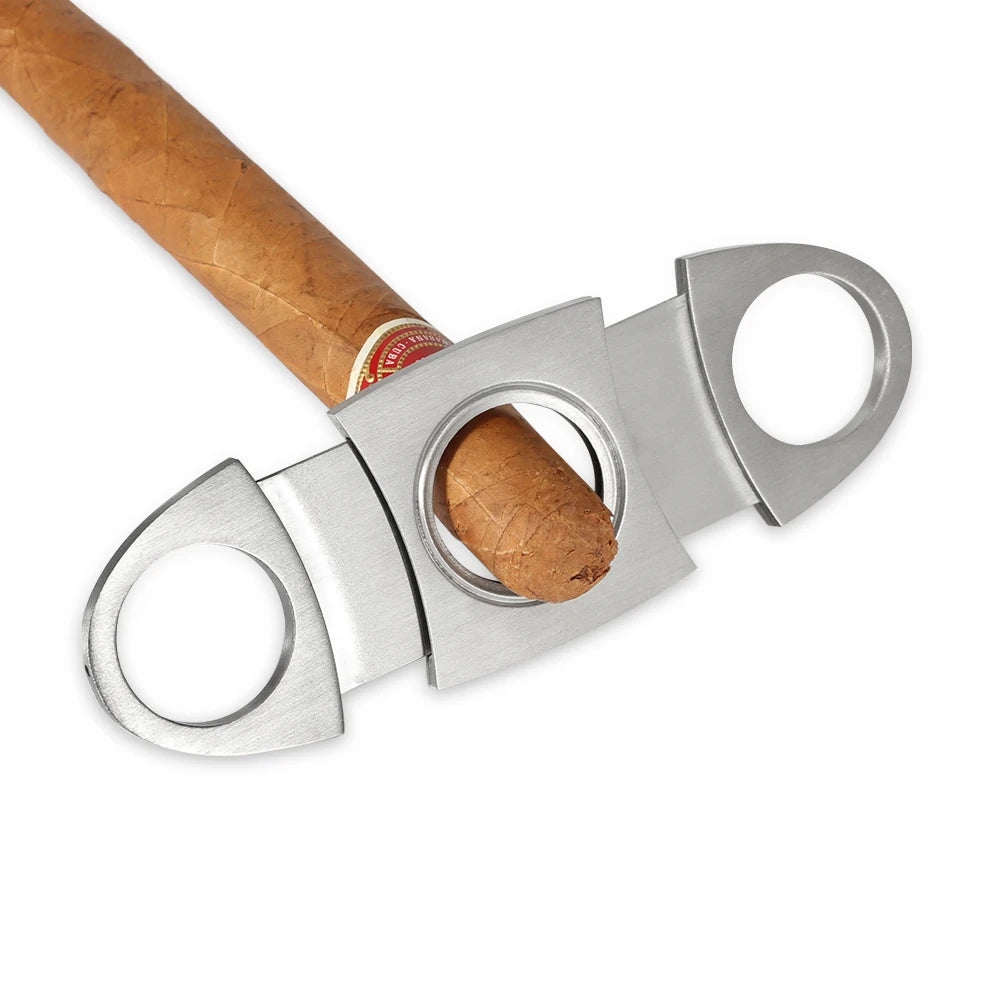 Windproof Butane Lighter Cutter Cigar Accessories Set Metal  Gas Torch Lighters Stainless Steel Sharp Cigar Cutter