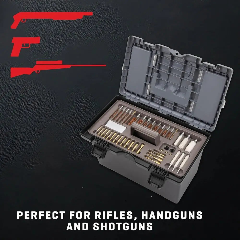 Allen Company Universal Gun Cleaning Kit and Tool Box - Rifle, Shotgun, and Handgun Cleaner - 65-Piece - Firearm Accessories for