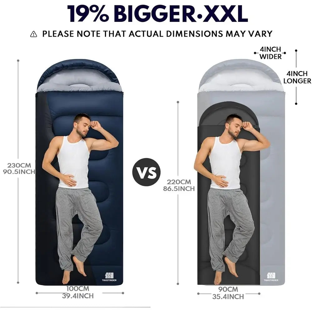 20 Degree XXL Sleeping Bags for Adults Cold Weather,Camping Sleeping Bag for Kids with Compression Sack,4 Season Camping Essenti