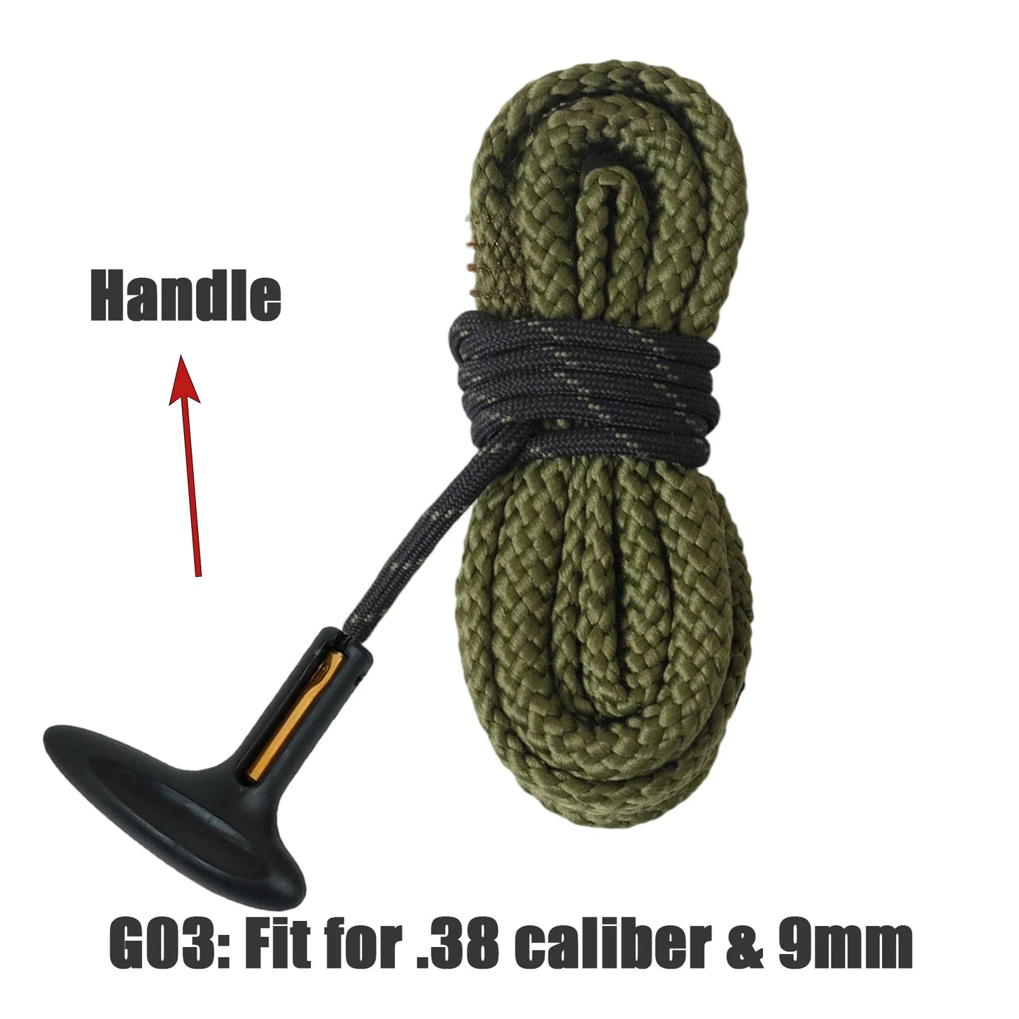 Gun Bore Rope Brush Cleaner Rifle Barrel Caliber Snakes Rope For 12GA 9mm 7.62mm 5.56mm .223 .22 .38 .30 .308 Cal Rifle