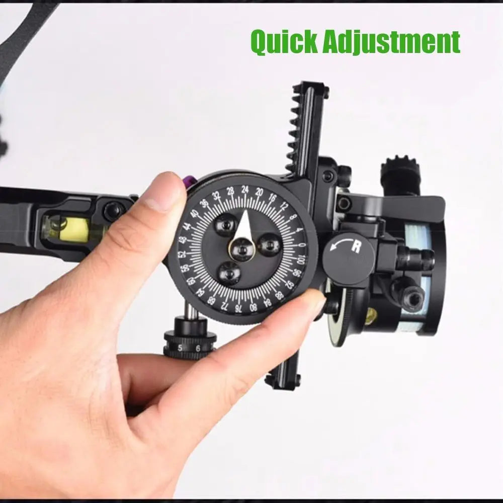 1 Pin Compound Bow Sight, Archery Bow Sight, Aluminum Alloy Micro Adjustable Archery Sight, Single Pin 2 Aim Point, Lightweight