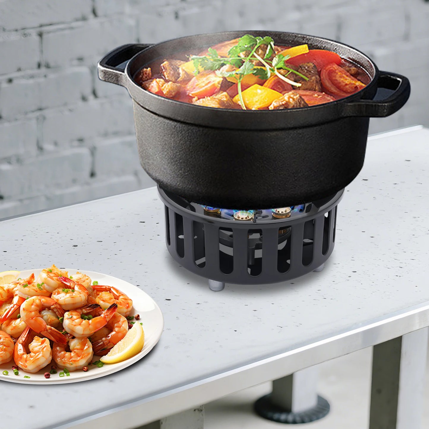 21000W Portable Butane Camping Stove outdoor burner with 2 Adapters Gas Stove propane portable stove for Outdoor Frying Boiling